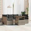 vidaXL Conjunto de Sof&aacute; de Jardim 7 pcs Cinzeto Rattan Sint&eacute;tico