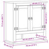 vidaXL M&oacute;vel de WC para parede Corona 70x33x71,5 cm pinho maci&ccedil;o