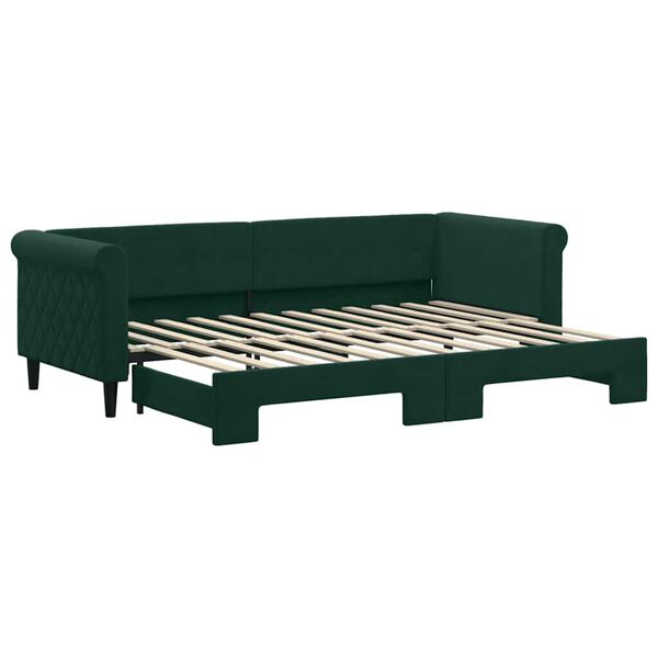 vidaXL Sof&aacute;-cama com gavet&atilde;o 80x200 cm veludo verde-escuro