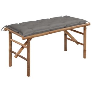 vidaXL Banco de jardim dobr&aacute;vel com almofad&atilde;o 118 cm bambu