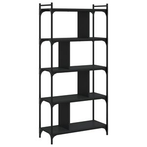 vidaXL Estante c/ 5 prateleiras 76x32x158 cm derivados madeira preto