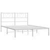 vidaXL Estrutura de cama com cabeceira 140x190 cm metal branco