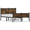 vidaXL Estrutura de cama sem colch&atilde;o 120x190 cm metal carvalho fumado