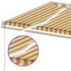 vidaXL Toldo retrátil manual com LED 500x350 cm amarelo e branco
