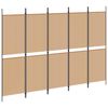 vidaXL Divis&oacute;ria de 5 Pain&eacute;is Bege 250 x 180 cm Tecido