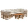 vidaXL Conjunto de Sof&aacute; de Jardim 8 unid. Natural e Branco Creme
