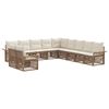 vidaXL Conjunto de Sof&aacute; de Jardim 11 unid. Bege vime PE