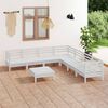 vidaXL 8 pcs conjunto lounge de jardim pinho maci&ccedil;o branco