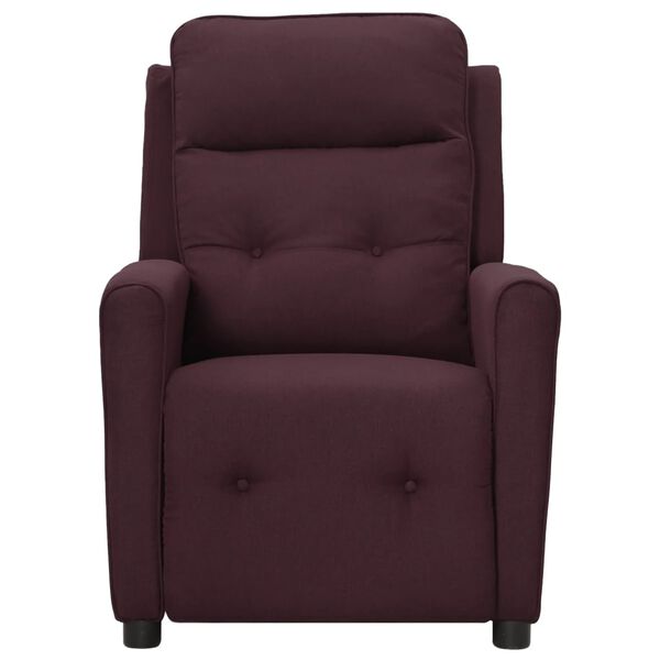vidaXL Poltrona elevatória de massagens tecido roxo