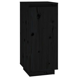 vidaXL Sapateira 35x35x80 cm madeira de pinho maci&ccedil;a preto