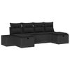 vidaXL Conjunto de Sof&aacute; de Jardim com almofada 6 pcs Preto vime PE