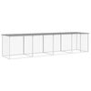 vidaXL Galinheiro com teto 403x98x90 cm a&ccedil;o galvanizado cinza-claro
