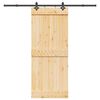 vidaXL Porta de correr com ferragens 85x210 cm madeira de pinho maci&ccedil;a