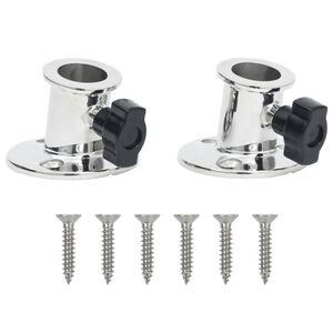 VidaXL Base redonda Bimini para tubo de 26 mm 2 pcs&nbsp;a&ccedil;o inoxid&aacute;vel
