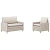 vidaXL Conjunto de Sof&aacute;s 2 pcs Creme Poli&eacute;ster