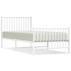 vidaXL Estrutura de cama com cabeceira e pés 90x200 cm metal branco