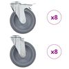 vidaXL 16 pcs rodas girat&oacute;rias com orif&iacute;cio para parafuso 125 mm