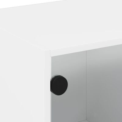 vidaXL Mesa de centro c/ portas de vidro 68x50x42 cm branco