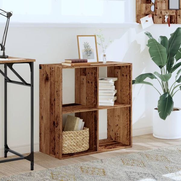 vidaXL Estante 68,5x32x68,5 cm derivados de madeira madeira velha