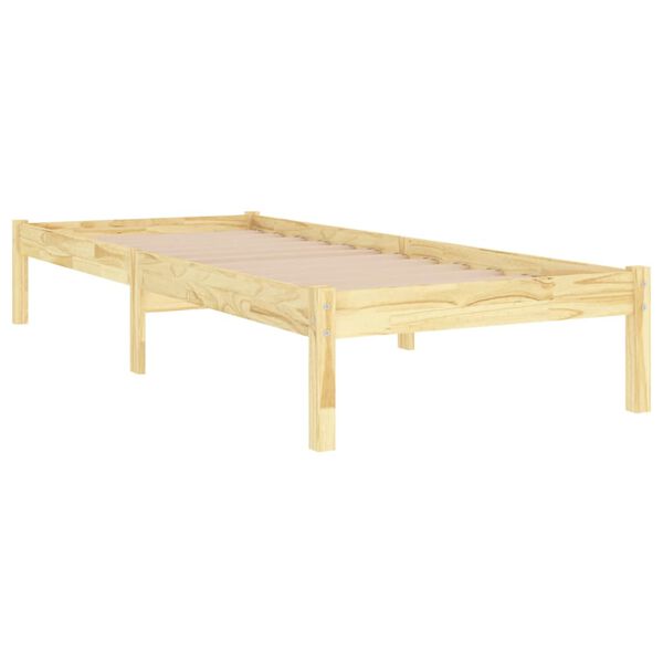 vidaXL Estrutura de cama solteiro 90x190 cm madeira maci&ccedil;a