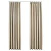 vidaXL Cortinas blackout com ganchos 2 pcs 140x175 cm bege