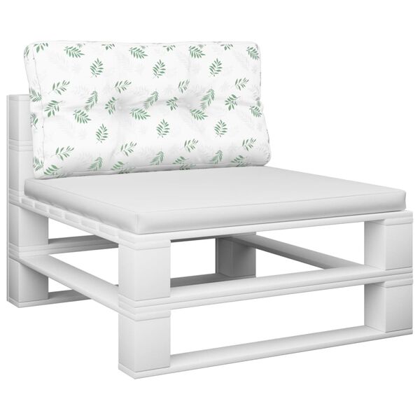 vidaXL Almofad&atilde;o para sof&aacute; de paletes 70x40x12 cm tecido padr&atilde;o folhas