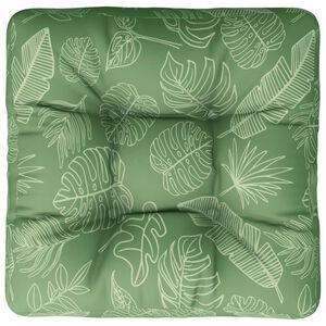 vidaXL Almofad&atilde;o para sof&aacute; de paletes 50x50x12 cm tecido padr&atilde;o folhas