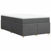 vidaXL Cama boxspring com colch&atilde;o 120x190 cm tecido cinzento-escuro