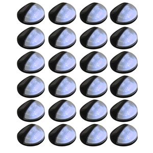 vidaXL Candeeiro de parede solar LED de exterior 24 pcs preto redondo