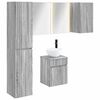 vidaXL Conjunto de Arm&aacute;rios para Banheiro 5 pcs Sonoma cinzento