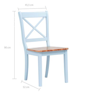 vidaXL Cadeiras de jantar 2 pcs seringueira maciça cinza/madeira clara