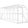 vidaXL Gaiola para Galinha Contra a Parede Prateado 600 x 150 x 215 cm