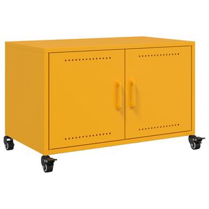 vidaXL M&oacute;vel de TV 68x39x43,5 cm a&ccedil;o amarelo mostarda