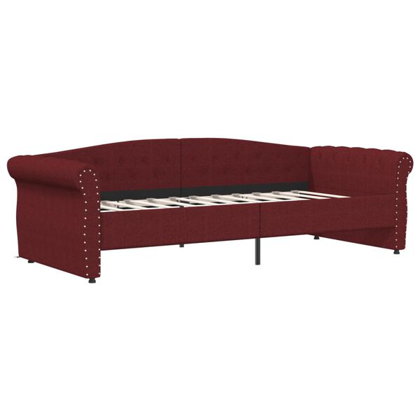vidaXL Sofá-cama c/ colchão e saída USB 90x200cm tecido vermelho tinto
