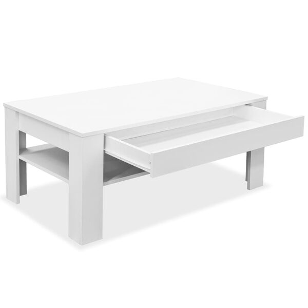 vidaXL Mesa de centro em aglomerado 110x65x48 cm branco