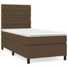vidaXL Cama com molas/colch&atilde;o 100x200 cm tecido castanho-escuro