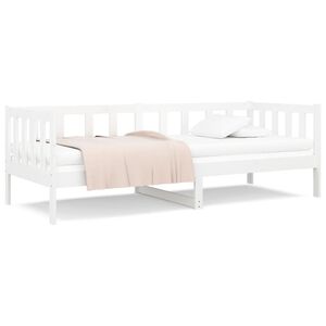 vidaXL Sof&aacute;-cama sem colch&atilde;o 90x190 cm madeira de pinho maci&ccedil;a branco