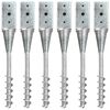 vidaXL Estacas de enterrar 6 pcs 7x7x56 cm a&ccedil;o galvanizado prateado