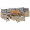 vidaXL Conjunto de Sof&aacute; de Jardim 9 unid. 6-N&uacute;mero de lugares Bege