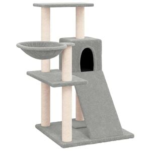 vidaXL &Aacute;rvore p/ gatos c/ postes arranhadores sisal 82 cm cinza-claro