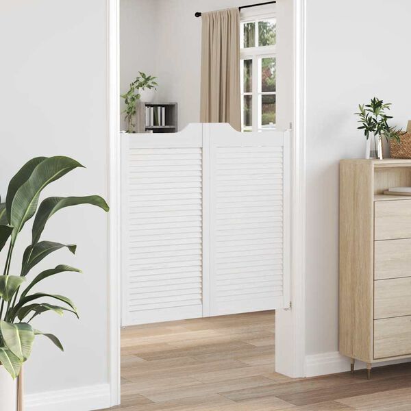 vidaXL Portas de batente design de persiana 1-Par 100x100 cm branco