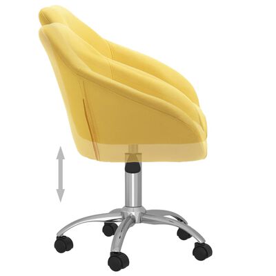 vidaXL Cadeira de jantar giratória tecido amarelo