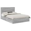 vidaXL Cama com Armazenamento com cabeceira Cinza Sonoma 140 x 200 cm