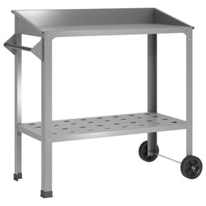 vidaXL Mesa de Transplante com Rodas Prateado 96 x 50 x 89 cm