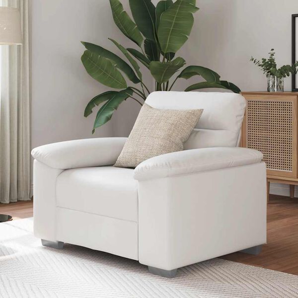 vidaXL Poltrona 60 cm couro artificial branco