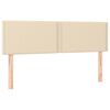 vidaXL Cabeceira de cama c/ luzes LED tecido 144x5x78/88 cm cor creme