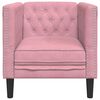 vidaXL Sofá chesterfield veludo rosa