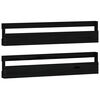 vidaXL Sapateiras de parede 2 pcs 110x9x23 pinho maci&ccedil;o preto