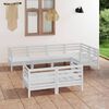 vidaXL 7 pcs conjunto lounge de jardim pinho maci&ccedil;o branco