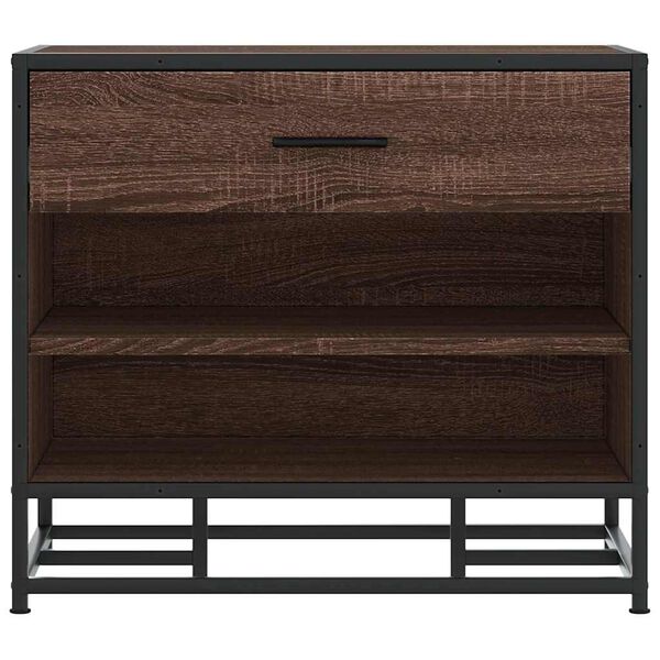 vidaXL Banco calçado carvalho castanho 60x40x53,5 cm madeira e metal